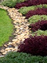 Stone pathway passing in garden Royalty Free Stock Photo