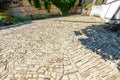 Stone pattern in the architecture of the Bulgarian mountain village Zheravna Royalty Free Stock Photo