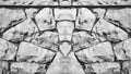 Stone Pattern. Symmetrical Photo Background of Old Vintage Stonewall. Geometrical stone figure.