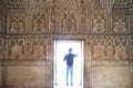 Stone pattern on a wall in Red Fort, Agra