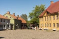 Stone paved main square in Old Linkoping Royalty Free Stock Photo