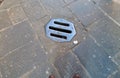 Metal drain in a medieval street