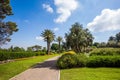 Stone paved scenic walkway