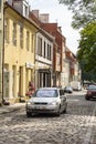 Stone paved street old town Klaipeda