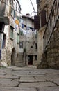 Stone paved street in Rovinj,Croatia Royalty Free Stock Photo