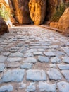 Stone pavement of Al Siq passage to ancient Petra