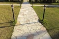 Stone pavement in garden