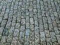 Stone pavement in perspective.