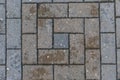 Stone pavement. Rectangular paving slabs.