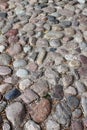 Stone pavement with river pebble gravel