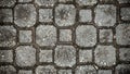 Stone pavement texture. Granite cobble stoned pavement background. Abstract background of old cobblestone pavement close-up. Seaml