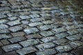 Stone pavement texture. Granite cobblestoned pavement background. Royalty Free Stock Photo