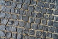 Stone pavement texture. Granite cobblestoned pavement background Royalty Free Stock Photo
