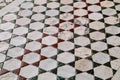 Stone pavement texture, hexagonal cobblestone pavement.