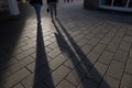 Stone Pavement Walking People Shadows Royalty Free Stock Photo