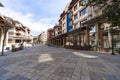 Stone pavement walkway alley street in Bansko Royalty Free Stock Photo