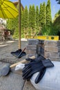 Stone Pavers and Tools for Backyard Hardscape