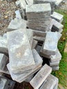 stone paving block material for road sidewalk Royalty Free Stock Photo