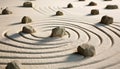 Stone pebbles stack in a spiral pattern outdoors generated by AI Royalty Free Stock Photo