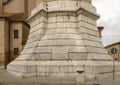 Stone pedestal of san Cassiano cathedral bell tower, Comacchio,