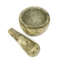 Stone pestle and mortar isolated