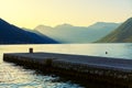 Stone pier and water bay