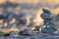 Stone pile with bokeh background
