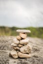 A stone pile built by a man in outdoors Royalty Free Stock Photo