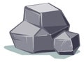 Stone pile. Ground rocks with shadow in cartoon style