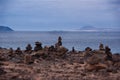 Stone piles in playa blanca