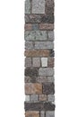 Stone pillar of multicolored bricks isolated on a white background