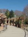 Stone pillars with Agave plants on top