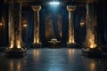 Stone Pillars, Gold Accents, and Ethereal Glow.