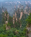 Stone pillars of Tianzi mountains in Zhangjiajie