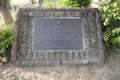 stone plaque for the renovation of the seaplane landing site signed by the fifth president of the Republic of Indonesia, Megawati Royalty Free Stock Photo