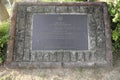 stone plaque for the renovation of the seaplane landing site signed by the fifth president of the Republic of Indonesia, Megawati Royalty Free Stock Photo