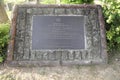 stone plaque for the renovation of the seaplane landing site signed by the fifth president of the Republic of Indonesia, Megawati Royalty Free Stock Photo