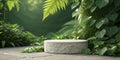 Stone Podium in Lush Greenery, Jungle ,Productdisplay Royalty Free Stock Photo