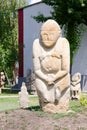 Stone polovtsian sculpture in park-museum of Lugansk, Ukraine Royalty Free Stock Photo