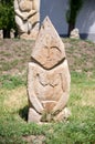 Stone polovtsian sculpture in park-museum of Lugansk, Ukraine Royalty Free Stock Photo