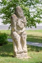 Stone polovtsian sculpture in park-museum of Lugansk, Ukraine