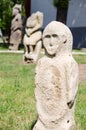 Stone polovtsian sculpture in park-museum of Lugansk, Ukraine