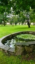 A stone pond in the park