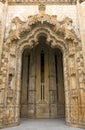 Stone portal in manuelino-style, Monastery of Batalha, Portugal.