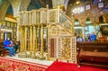 The stone pulpit in the Hanging Church in Cairo, Egypt Royalty Free Stock Photo