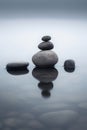 Stone Pyramid, Pebbles Balance Pile, Harmony Zen Stones, Balance Stack Abstract Generative AI Illustration