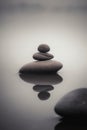 Stone Pyramid, Pebbles Balance Pile, Harmony Zen Stones, Balance Stack Abstract Generative AI Illustration