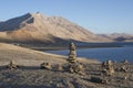 Stone pyramid at Tso Moriri