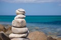 Stone pyramide at the seaside Royalty Free Stock Photo