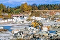 Stone quarry with a Wheel loader Royalty Free Stock Photo